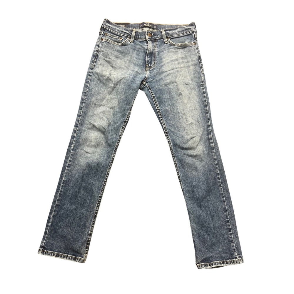 Hollister Straight Leg Jeans Mens 30x30 Blue Medium Wash‎ Faded Denim Casual